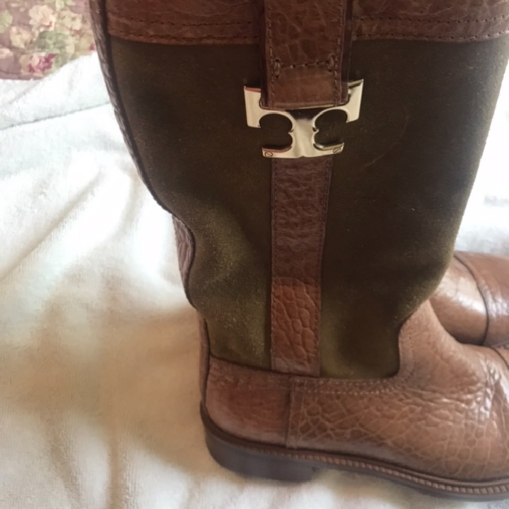 Olive colored Tory Burch boots ladies US size 5